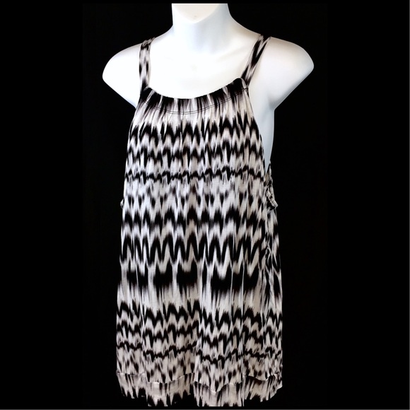 New York & Company Tops - NY&C Black & White Tie Dye Tank XLARGE. (A1)